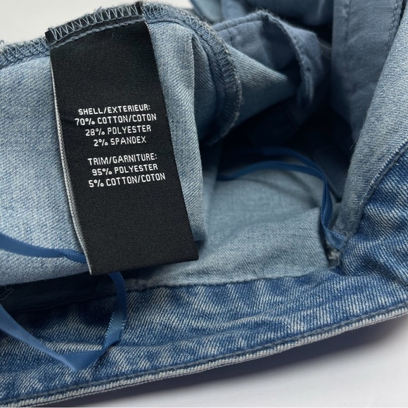 House of Harlow 1960 Nicole Richie Denim Mini Skirt Pearl Buttons Stretch Size 4 - Picture 4 of 7